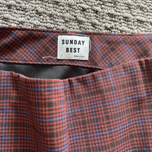🩷SUNDAY BEST PLAID MINI SKIRT, Size 6 - Picture 2 of 5
